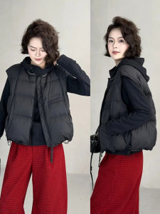 Korean Style Quilted Cotton Vest Womens Autumn Winter New Large Size Sleeveless Warm Shoulder Pad Short Outerwear