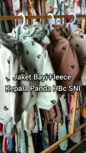 Jaket Bayi Anak fleece Resleting Kupluk Kepala Panda HBc Size 3-12 Bulan ZJK02