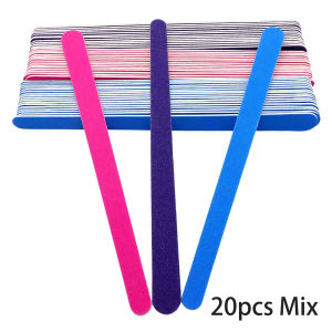 20pcs Professional Wooden Nail Files Double Ended Widths Assorted Colors Salon-Quality Manicure Tools Precision Shaping Nails