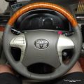 Custom Fit Leather Steering Wheel Cover for Toyota Camry 6th Gen Hand Sewn Full Or Semi Wrap Car Specific Design All Seasons. 