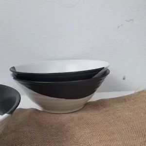 ถ้วยเซรามิค 8 นิ้ว ชามใหญ่ สีขาว ชามราเมง ถ้วยญี่ปุ่น ทนร้อน เข้าไมโครเวฟได้
