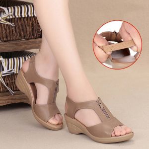 Fashionable Wedge Sandals with Sloping Heel Sandals