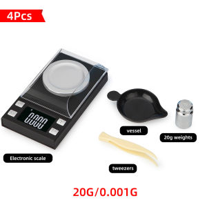Digital Pocket Scale 50 x 0.001g Laboratory Carat Powder Scale with Calibration Weights Tweezers Scale LCD Display