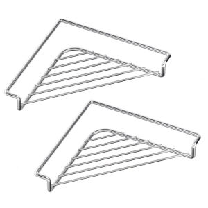 Stainless Steel Sink Caddy Triangle Corner Storage Rack Sponge Dish Cloth Holder Drainer No Drill RV Kitchen Accessories