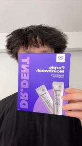 ☀️Ready Stock☀️DR.DENT Purple Mouthwash for Teeth Whitening 20 Packs Color Correcting Mouthwash Sachets Peroxide Free Alcohol Free Freshens Breath Supports Gum Health Vegan Mint Flavor