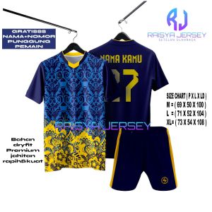 Baju bola setelan dewasa bisa pasang nama nomor pemain Jersey futsal dewasa