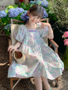 SQTN.KIDS | Cotton High-end Girls Summer Dress