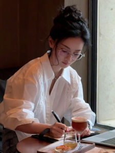 SHANGSHA | Office Wear Chic Rare Aesthetic White Shirt