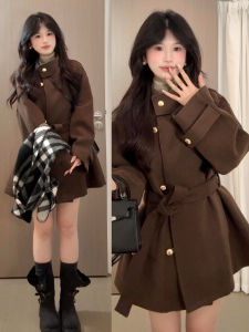 Homecore | Áo Khoác Gió Nữ Cổ Trụ Dây Buộc eo Kiểu Retro