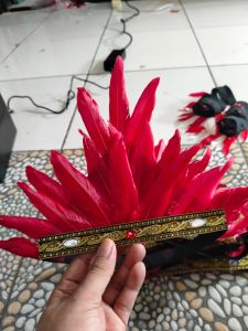 mahkota bulu bando bulu hiasan kepala aksesoris kepala karnaval terbaru bisa request warna