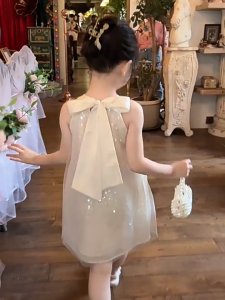 2-12 ปี ชุดเดรสเจ้าหญิงเดรสปาร์ตี้วันเกิดแฟชั่นเด็กหญิง นิ่ม ใส่สบาย