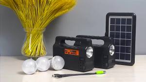 Portable Solar Panel Power Lighting Generator Kit with 3 LED Bulbs Outdoor Camping Hiking Solar Lighting Small Home System
