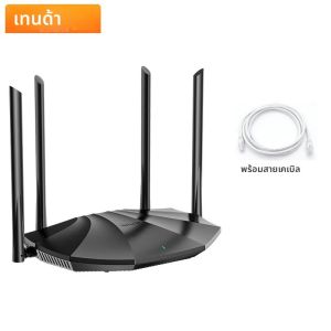 Tenda Router AX1500 WiFi 6 2.4/5GHz Dual Band Gigabit พอร์ตทํางานร่วมกับ Home App สายเคเบิลเครือข่าย Wifi Extender AP 4x6dBi เสาอากาศ WPA3