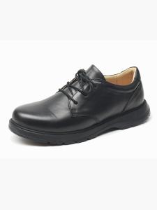koraro no hana | Black Leather Soft Sole Lace-up Shoes for Teenagers