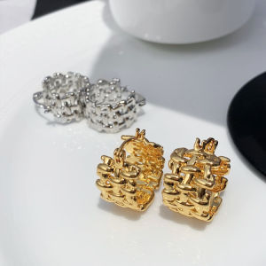 Frascati Design Inspired Metal Hollow Woven Irregular Circular Earrings Fashionable Jewelry Accessories For Womens Gift