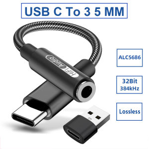 CX31993/ALC5686 DAC HiFi Headphone Amplifier USB-C to 3.5mm Adapter 32b/384kHz Audio Decoder For Phone Pad Converter