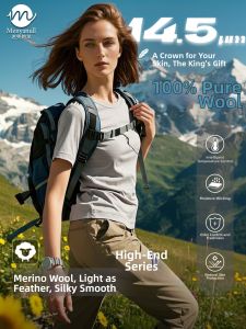 Menyanull | Merino Wool Sweat Wicking Hiking T-shirt Short Sleeve