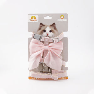 Princess Style Silk Ribbon Butterfly Cat Harness Leash Toddler Cat Safety Buckle Prevent Escape Cat Chain Leash Cat Supplies