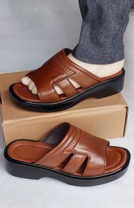 dép da  bò trung tuổi  đế pu nhẹ cao 2.5cm đến 4cm