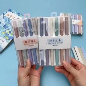 Satu Keluarga Highlighter Set Isi 6pcs A116 Penanda Teks Buku Siswa Double Tip Warna Pastel Spidol