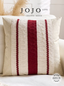 Luxurious Sofa Pillow Cover in Beige for Living Room Square Shape Home Decor Cushion Case Non-Removable Polyester Material