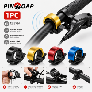 PINMOAP Compact Invisible Bike Bell Bicycle Handlebar Warning Ring Fit MTB Road Mountain Commuter Folding Bike Cycling Accessory