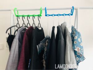 ไม้แขวนผ้ากันลม จัดระเบียบตู้เสื้อผ้า 12 ชิ้น