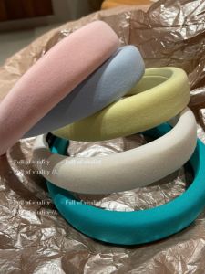 Macaron Colored Wide Edge Sponge Hair Hoop Hair Clip Womens Style High Hairline Headband Fashionable Hair Accessories