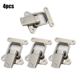 Set Latches Silver Spring Stainless Steel Loaded Metal 4Pcs Tools Accessory Case Catch Clamp Clip Elements Brand New