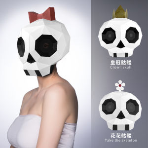 Đồ Trang Trí Hóa Trang Halloween Dễ Thương Cho Trẻ Em Mặt Nạ Đầu Xương Thắt Nút Bướm Đồ Dùng Biểu Diễn Tiệc Tùng