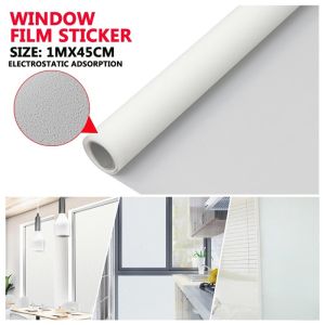 DISERVSTORE Tinted Filem Window Frosted Matte 1M Window Film Sticker Frosted Privacy Protection Home Bedroom Bathroom Glass Waterproof UV-Block Tinted rumah / matt white /Fully Privacy Window Film Matte/ frosted Anti-UV Heat Control Window Pejabat Office