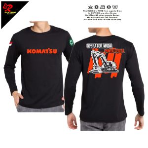 Kaos Alat Berat Komatsu Operator Muda Lengan Panjang