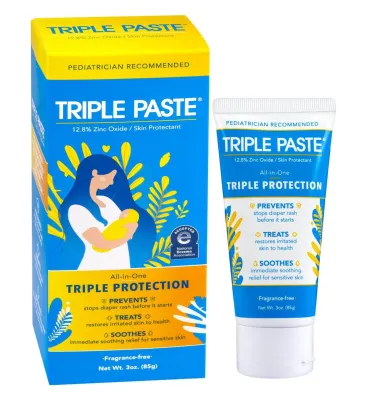 Triple Paste Diaper Rash Cream for Baby 3 oz 8 oz - Zinc Oxide Ointment Soothes & Prevents Diaper Rash babies
