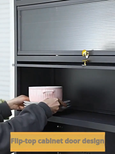 Multi-tiered kitchen shelf Floor-standing Oven and Microwave Storage Unit Multi-functional Wall-mounted Storage Cabinet