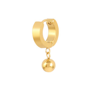 1PCS 316L Stainless Steel Hoop Earrings For Men Women Black Ball Earring Geometry Pendant Earring Mens Jewelry Party Gothic