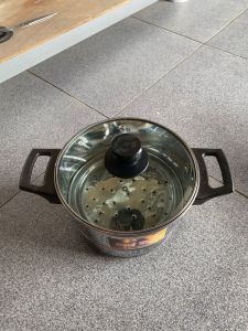 PANCI NASI MINI STAINLES / DANDANG KUKUS MINI TUTUP KACA 18cm MURAH COD