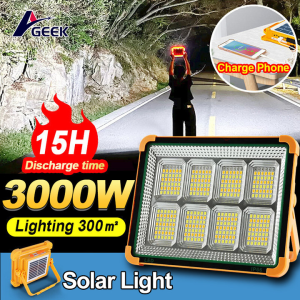 GEEK Solar portable emergency light Outdoor waterproof ip67 solar light Camping light 3000W charging light Mobile power warning light USB rechargeable