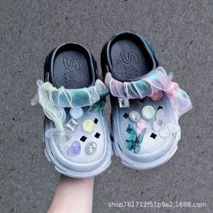 Crocs Jibbitz Charms Colorful Butterfly Shoe Decoration Crystal Diamond Pearl Shoe Buckle for Crocs