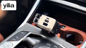 Color 120W Fast Car Charger Retractable Cable 4-in-1 Type-C and Android USB Phone Charger