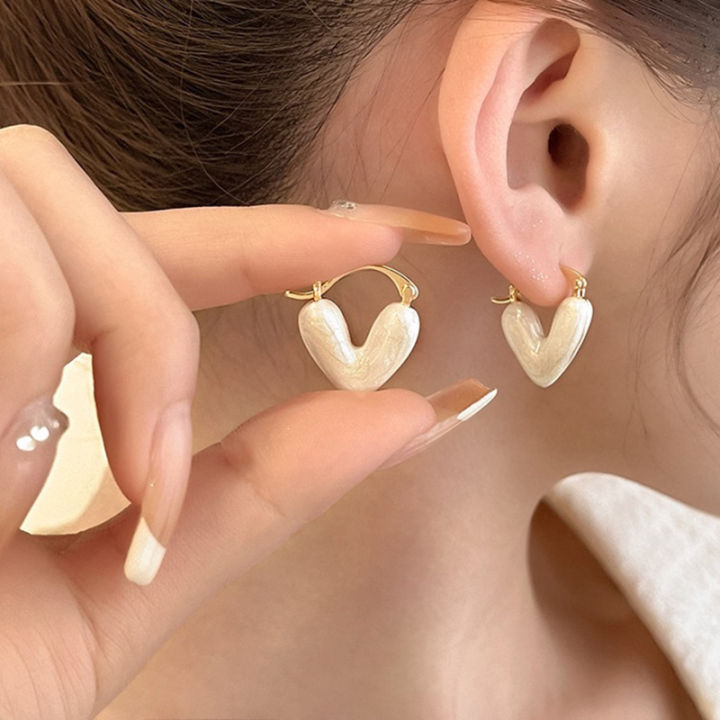 Heart Ring Earrings Pendant 2024 Valentine's Day Lovely Iced Out