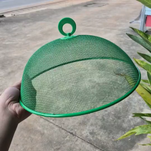 ฝาชีสแตนเลส ฝาชี สแตนเลสขนาดเล็ก 28 ซม. มีให้เลือก 3 สี สีเขียว สีส้ม สีน้ำเงิน ฝาชีครอบอาหารสแตนเลส เครื่องครัว