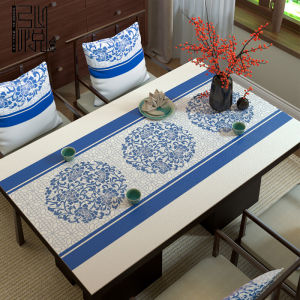 New Chinese Style Living Room Tea Table Mat Wind Tablecloth No-Wash Waterproof Tea Table Pad Dining Table Mat Desktop Protection Pad
