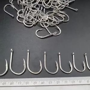 เบ็ดทางเดียว ก้านสั้น ความแข็งระดับ 4x ตัวเบ็ดสแตนเลส มีให้เลือกหลายขนาด เบ็ดตูดรู สแตนเลส เบ็ดจิ๊กทะเล ตัวเบ็ดตกปลา ร้าน porpraew R92