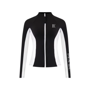 Long Sleeve Beachwear Womens Two Piece Swimsuit Sunscreen Hot Spring Vacation Casual Surfing Swimwear round Neck Design