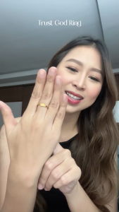 Trust God Ring in Colored Variant with a Gift Box