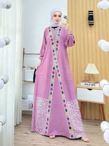 Gamis Cap Rayon tebal bahan adem dan tidak nerawang cocok untuk segala aktivitas ada tali samping dan resleting depan