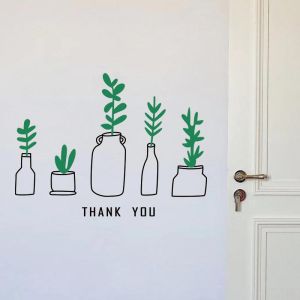 Nordic Minimalist Small Vase Artistic Girl Text Bedroom Living Room Dormitory Wall Sticker Painting Creative Ins Style Decorative Home Accessories