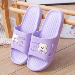 Summer Flat Bottom Slippers Indoor Outdoor Anti-Slip Bathroom Couple Cute Slip-On Shoes Home Comfortable Korean Style PVC