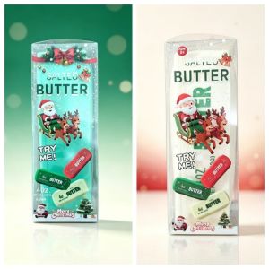 YOUYUEPIN 2pcs Christmas Butter Bar Fidget Toy Crunchy Sound Squeezing Stress Reliever 4oz Ultra Soft Non Toxic Jelly Squishy Holiday Stocking Stuffers For Teens