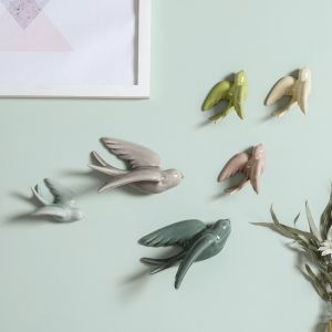 Elegant Ceramic Wall Decorations Creative Dove Bird Ornaments Background Wall Decor Soft Living Room Dining Room Hanging Accessories
